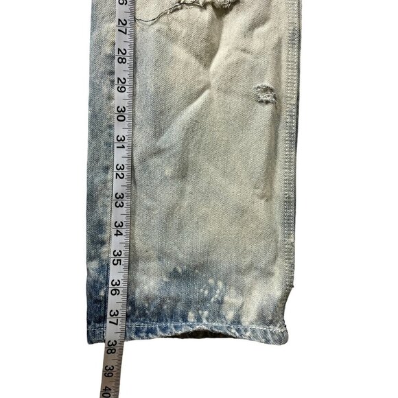 Indigo People Men's Distressed Light Blue Faded Jeans - Picture 7 of 8